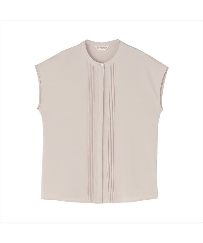 トーキョーシャツ TOKYO SHIRTS ピンタックブラウス フレンチ袖 レディース (グレージュ) グレージュ