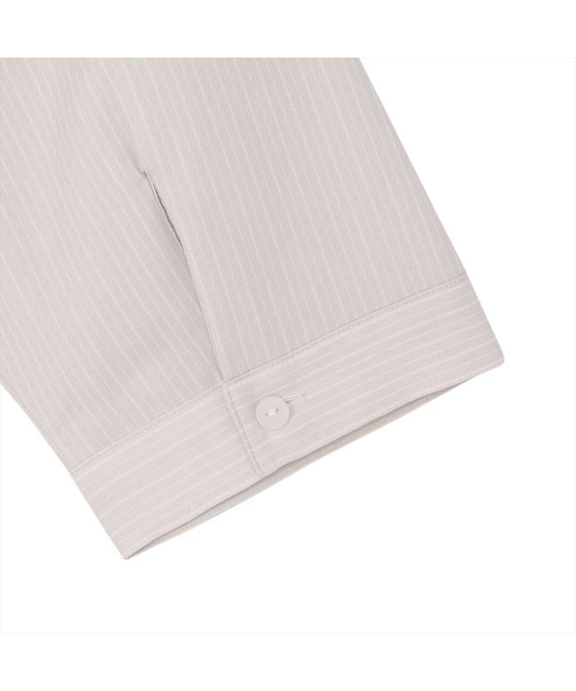 トーキョーシャツ TOKYO SHIRTS 【COFREX】 前立パイピングブラウス 五分袖 レディースデザインシャツ (ベージュ) ベージュ