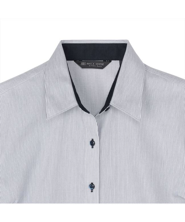 トーキョーシャツ TOKYO SHIRTS 【超形態安定】 レギュラー 五分袖 形態安定 綿100% レディースシャツ (ネイビー) ネイビー