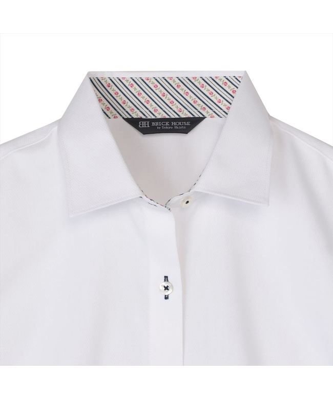 トーキョーシャツ TOKYO SHIRTS 【透け防止】 ワイド 七分袖 形態安定 レディースシャツ (ホワイト) ホワイト