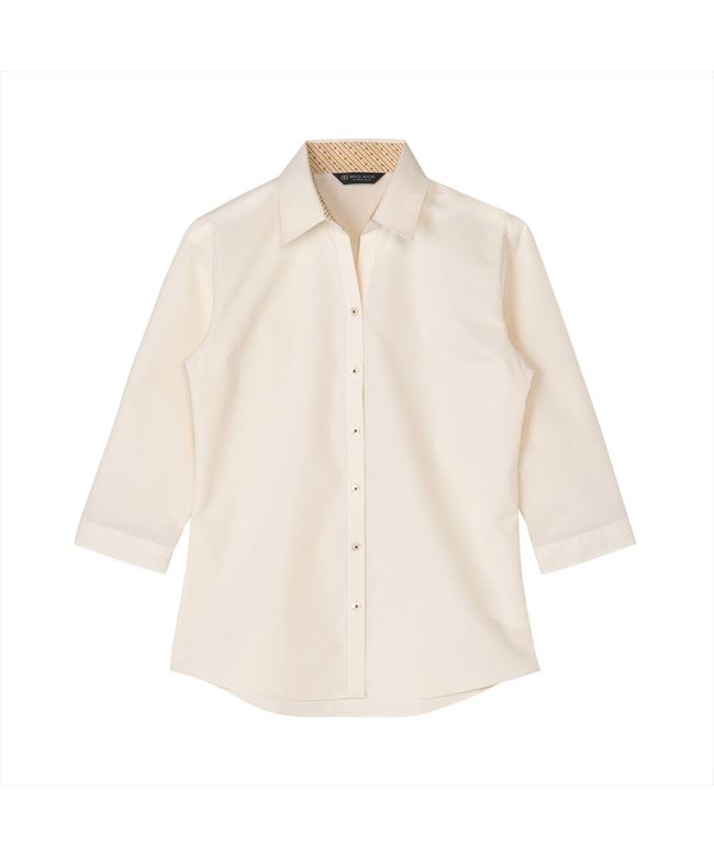 トーキョーシャツ TOKYO SHIRTS 【透け防止】 スキッパー 七分袖 形態安定 レディースシャツ (イエロー) イエロー