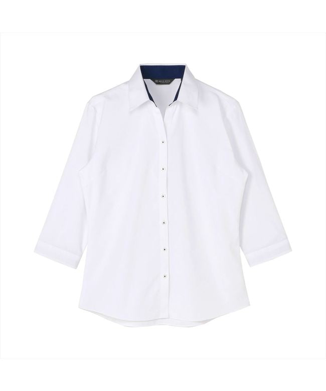 トーキョーシャツ TOKYO SHIRTS 【透け防止】 スキッパー 七分袖 形態安定 レディースシャツ (ホワイト) ホワイト