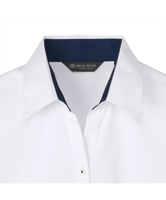 トーキョーシャツ TOKYO SHIRTS 【透け防止】 スキッパー 七分袖 形態安定 レディースシャツ (ホワイト) ホワイト