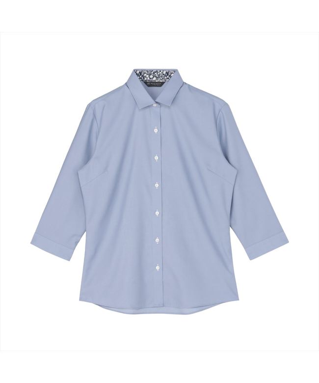 トーキョーシャツ TOKYO SHIRTS ワイド 七分袖 形態安定 レディースシャツ (スモーキーブルー) スモーキーブルー