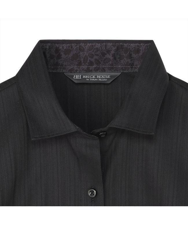 トーキョーシャツ TOKYO SHIRTS ワイド 七分袖 形態安定 レディースシャツ (ブラック) ブラック
