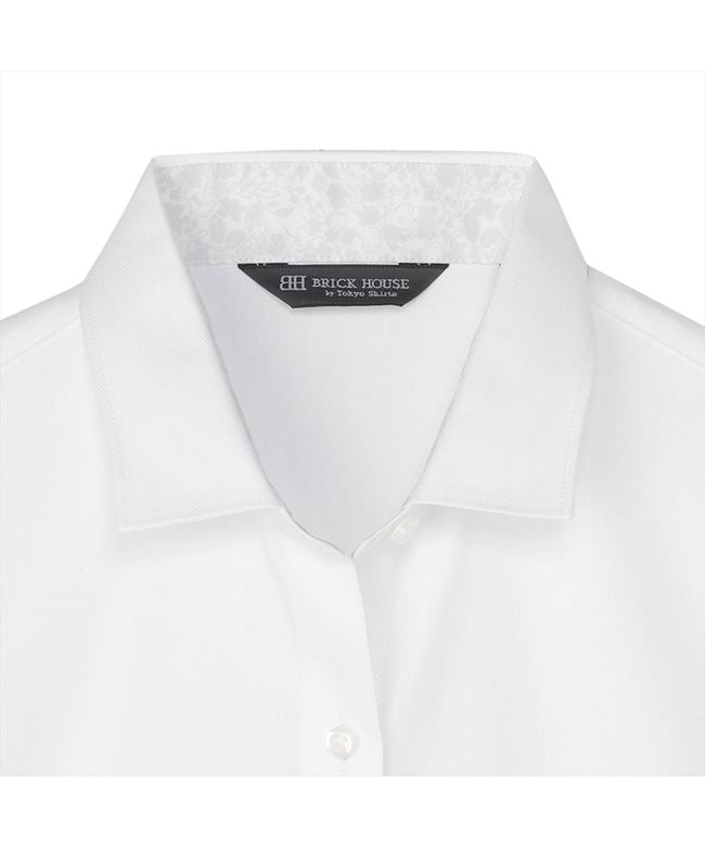 トーキョーシャツ TOKYO SHIRTS 【透け防止】 ワイド 七分袖 形態安定 レディースシャツ (ホワイト) ホワイト