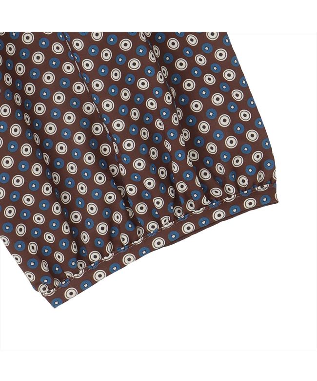 トーキョーシャツ TOKYO SHIRTS スタンドタック プリントブラウス 長袖 レディース (ブラウン) ブラウン