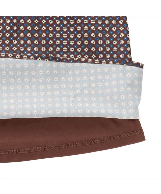 トーキョーシャツ TOKYO SHIRTS スタンドタック プリントブラウス 長袖 レディース (ブラウン) ブラウン