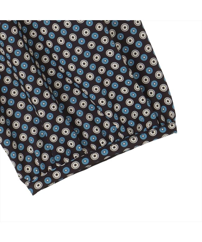 トーキョーシャツ TOKYO SHIRTS スタンドタック プリントブラウス 長袖 レディース (ネイビー) ネイビー