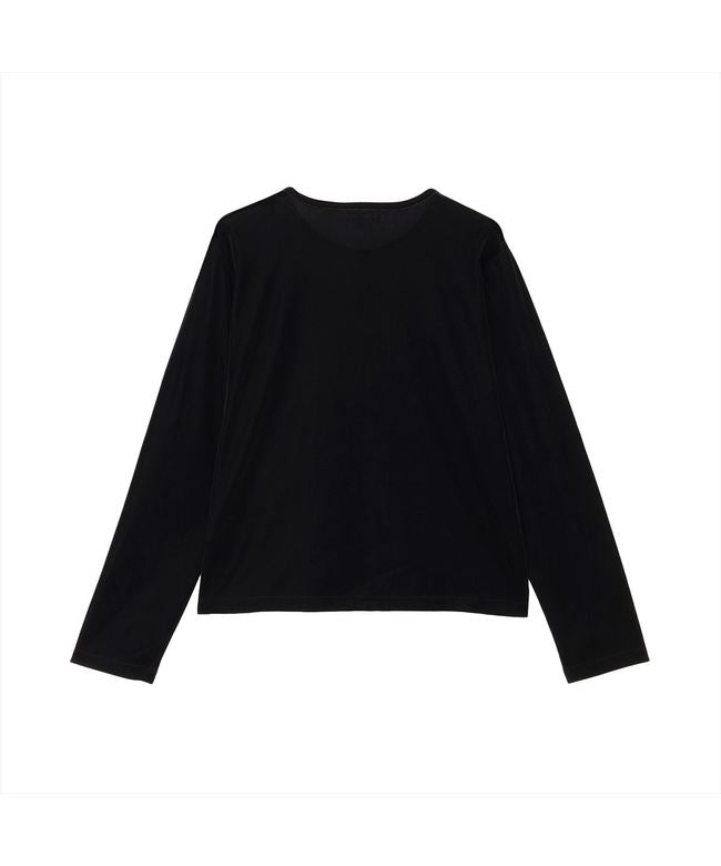 トーキョーシャツ TOKYO SHIRTS 【Pitta Re:)】 ニット ベロアドットボタン カーディガン 長袖 レディース (ブラック) ブラック
