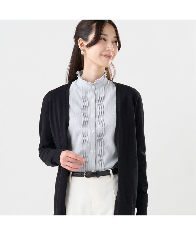 トーキョーシャツ TOKYO SHIRTS ニット ラメトッパーカーディガン 長袖 レディース (ブラック) ブラック