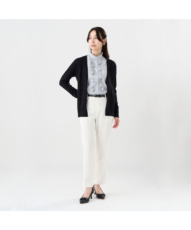 トーキョーシャツ TOKYO SHIRTS ニット ラメトッパーカーディガン 長袖 レディース (ブラック) ブラック