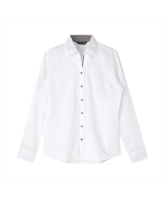 トーキョーシャツ TOKYO SHIRTS 【透け防止】 スキッパー 長袖 形態安定 レディースシャツ (ホワイト) ホワイト