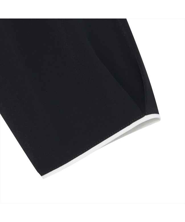 トーキョーシャツ TOKYO SHIRTS ストレッチジョーゼット 配色クルーネック ブラウス 七分袖 レディース (ネイビー) ネイビー