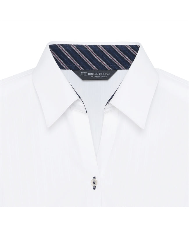 トーキョーシャツ TOKYO SHIRTS 【透け防止】 スキッパー 長袖 形態安定 レディースシャツ (ホワイト) ホワイト
