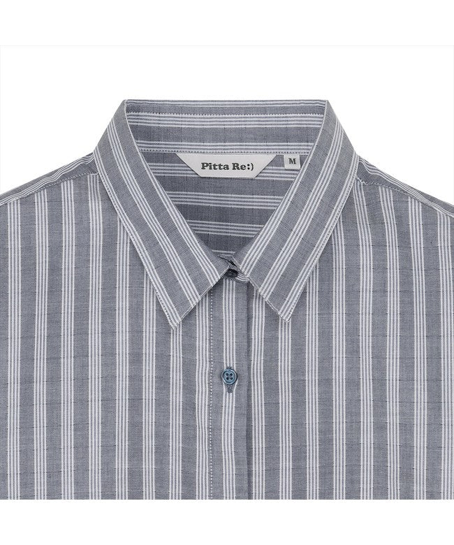 トーキョーシャツ TOKYO SHIRTS 【Pitta Re:)】 Wガーゼ ワイドフィットシャツ 長袖 綿100% レディース カジュアルシャツ (ブルー) ブルー
