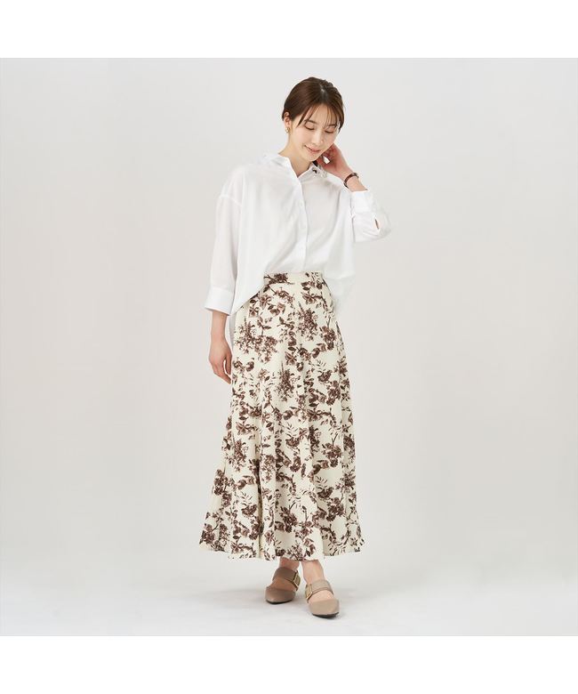 トーキョーシャツ TOKYO SHIRTS 【ECOVERO(TM)】 BIGシルエット レギュラー衿 七分袖 カジュアルシャツ (ホワイト) ホワイト