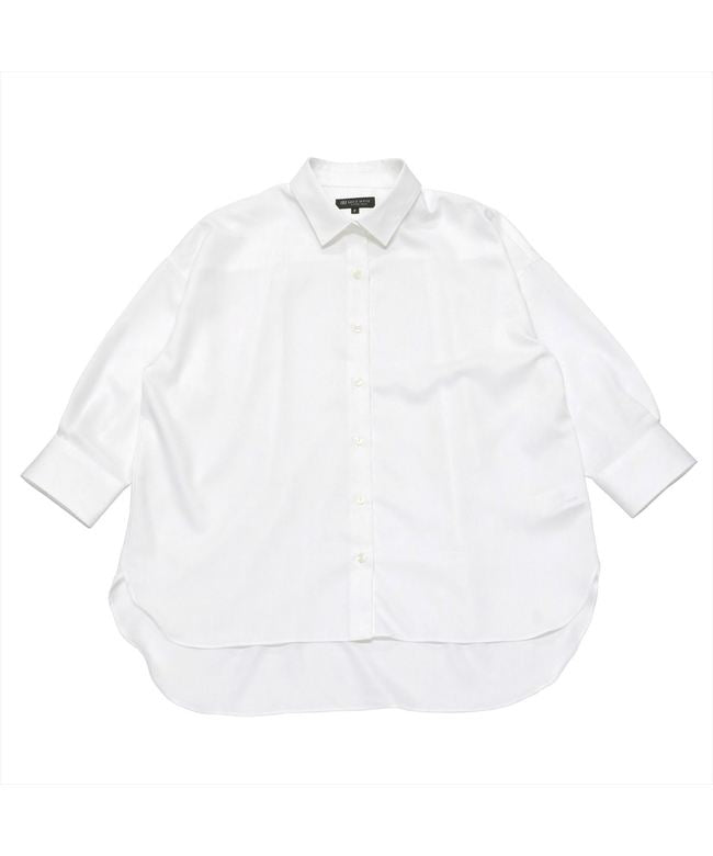 トーキョーシャツ TOKYO SHIRTS 【ECOVERO(TM)】 BIGシルエット レギュラー衿 七分袖 カジュアルシャツ (ホワイト) ホワイト