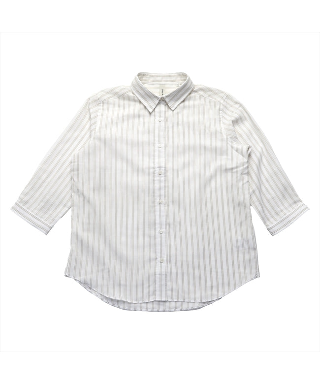 トーキョーシャツ TOKYO SHIRTS 【Pitta Re:)】 Wガーゼ レギュラー衿 綿100% 七分袖シャツ (ベージュ) ベージュ