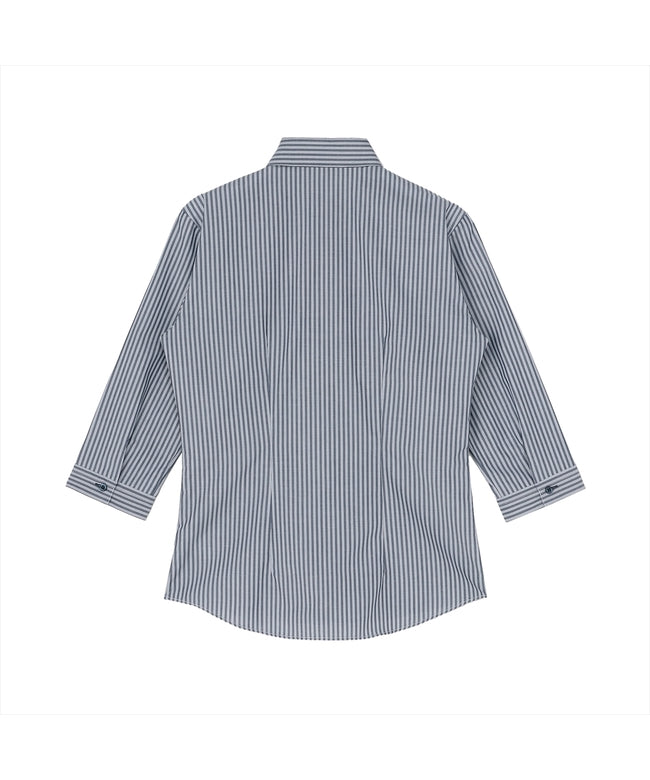 トーキョーシャツ TOKYO SHIRTS 形態安定 スキッパー衿 七分袖 レディースシャツ (ダークブルー) ダークブルー