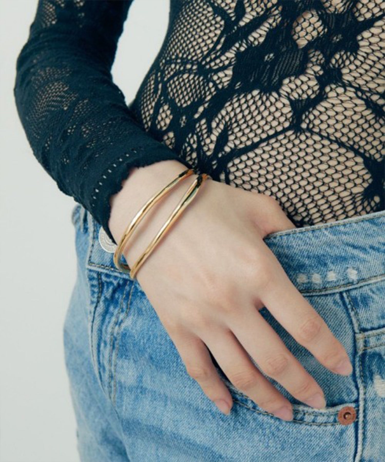 ゴールディ GOLDY アレルギー対応 ウェーブバングル 4240303 (ゴールド) ゴールド