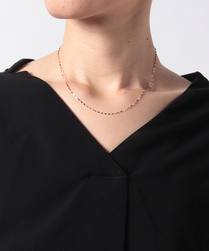 ルボンボン les bon bon 【les bon bon / ルボンボン】victoria double necklace pink gold×yellow gold /ネックレス ゴールド