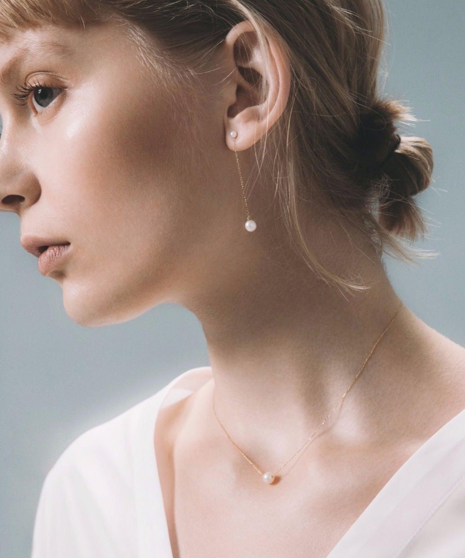 Rubonbon les bon bon 【les bon bon / Rubonbon】pearl chain necklace BB003 K10 10K freshwater pearl gold made in Japan 40cm