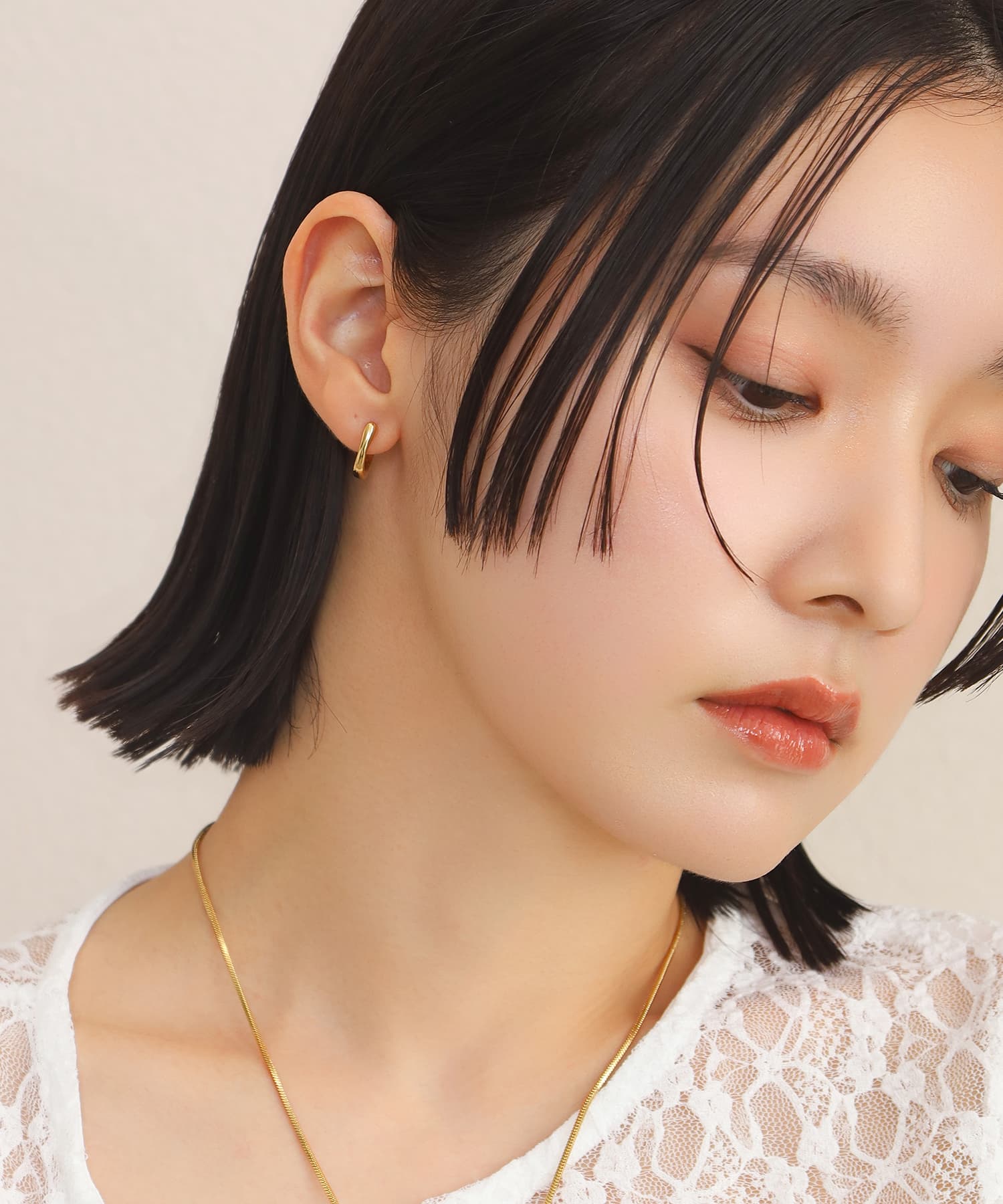 エルエイチエムイー LHME 【WEB限定】”Aqua”フープピアス/サージカルステンレス(金属アレルギー対応) (ゴールド) ゴールド