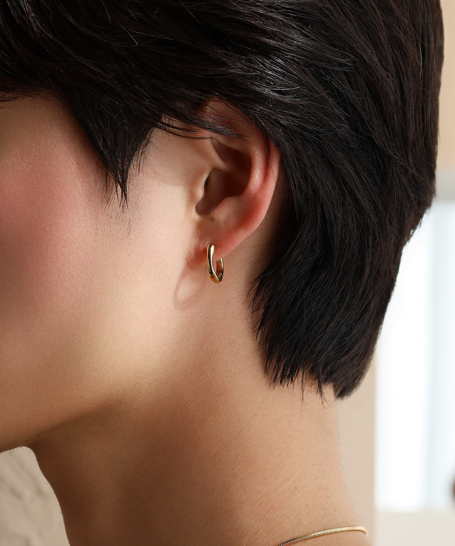 エルエイチエムイー LHME 【WEB限定】”Aqua”フープピアス/サージカルステンレス(金属アレルギー対応) (ゴールド) ゴールド