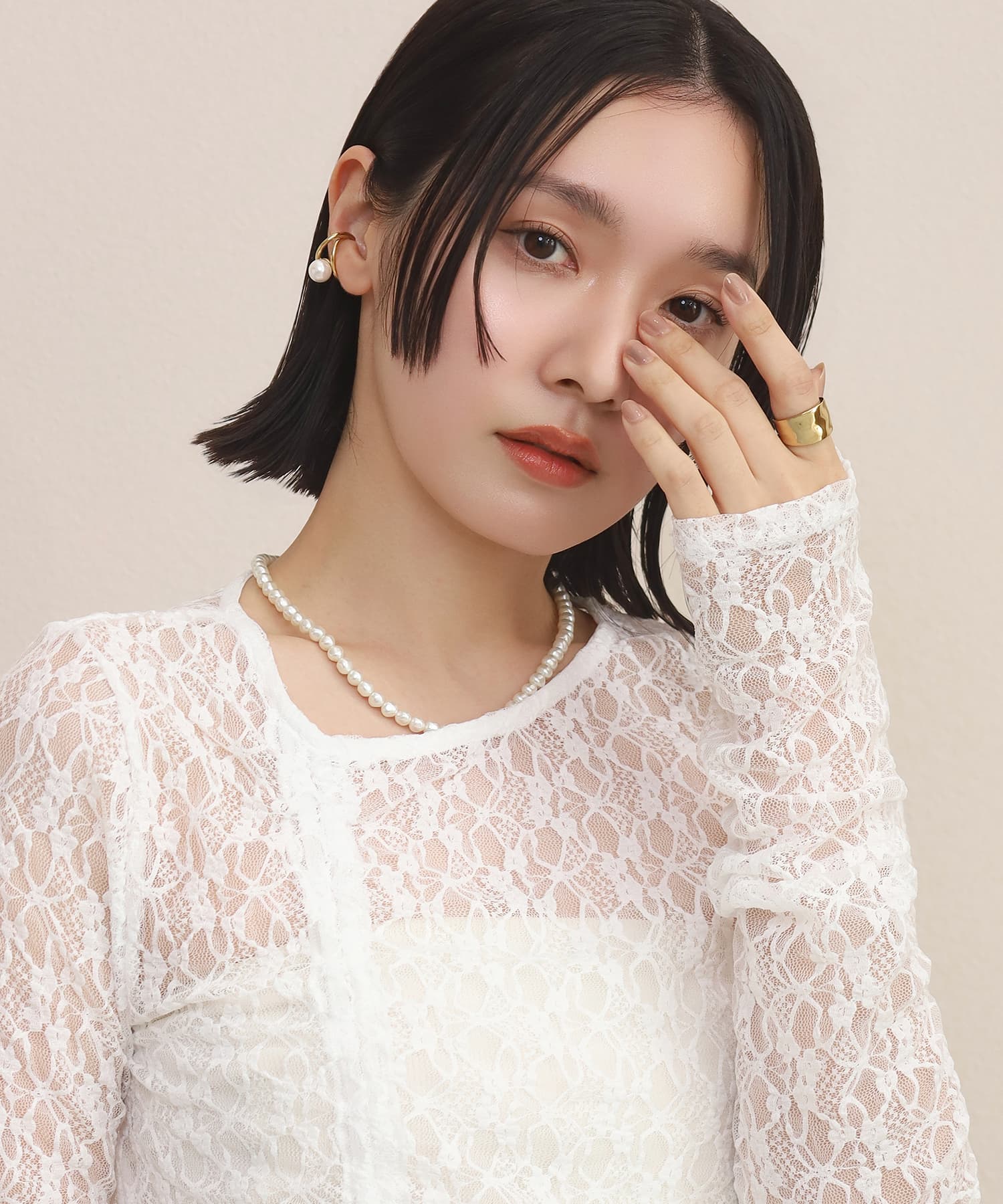 エルエイチエムイー LHME 【WEB限定】”Aqua”リング/サージカルステンレス(金属アレルギー対応) (ゴールド) ゴールド