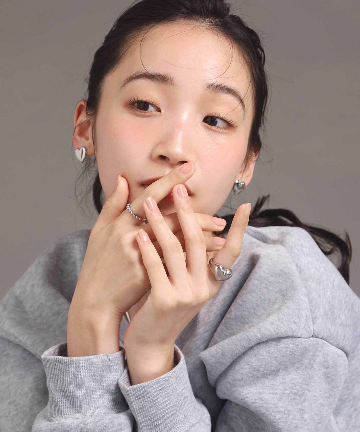 エルエイチエムイー LHME 【WEB限定】“Moment”プランプハートリング/サージカルステンレス(金属アレルギー対応) (シルバー) シルバー