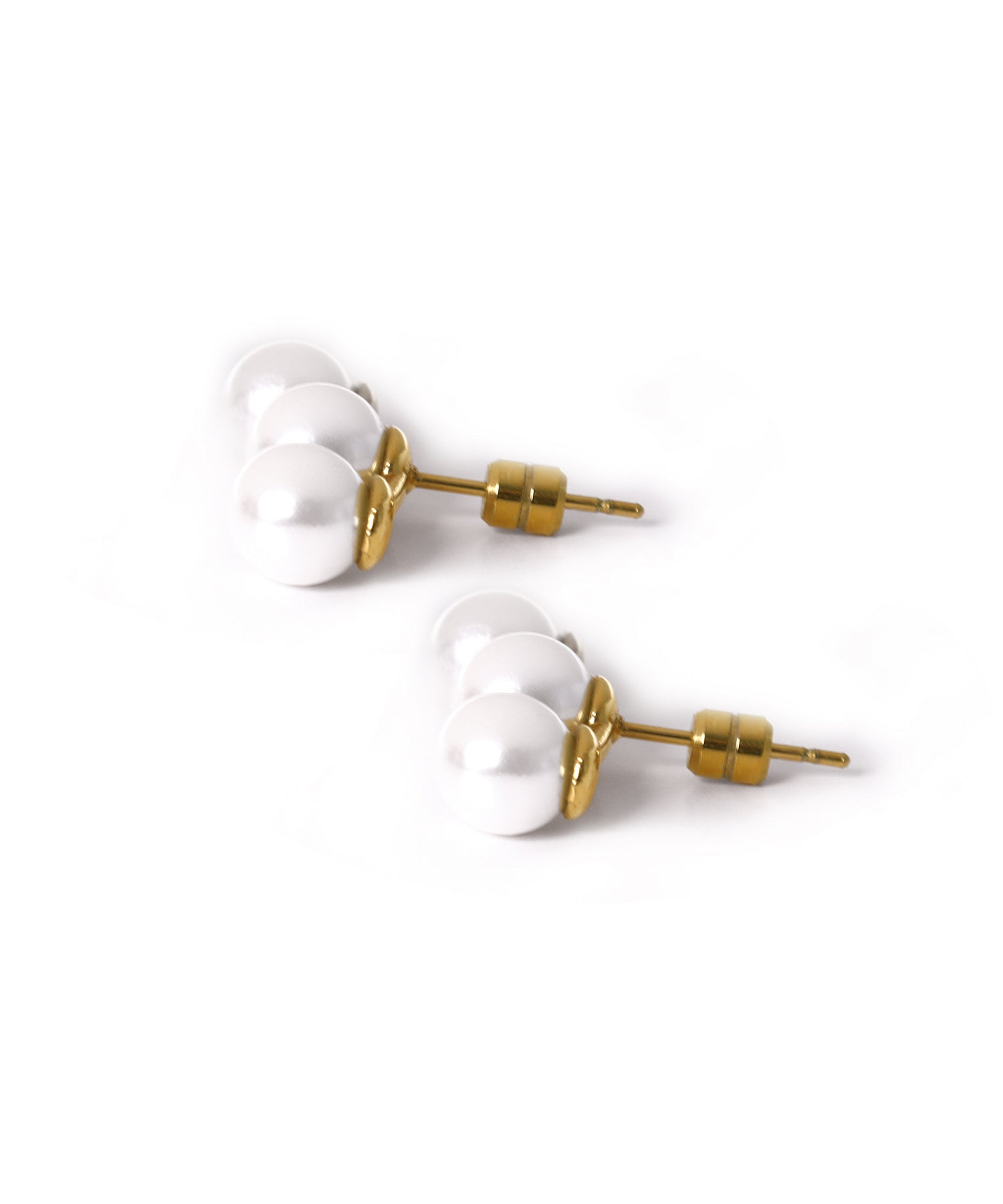 エルエイチエムイー LHME 【WEB限定】“MELLOW”ラインパールピアス/3粒/サージカルステンレス(金属アレルギー対応) (ゴールド) ゴールド