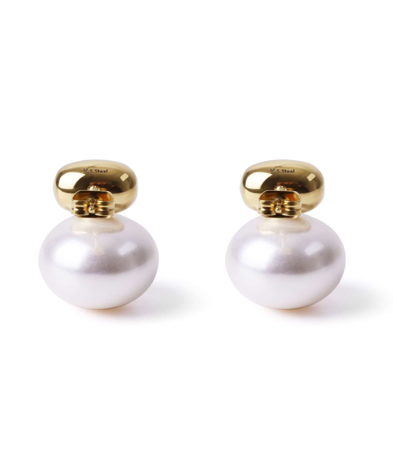 エルエイチエムイー LHME 【WEB限定】“MELLOW”プランプパールピアス/サージカルステンレス(金属アレルギー対応) (ゴールド) ゴールド