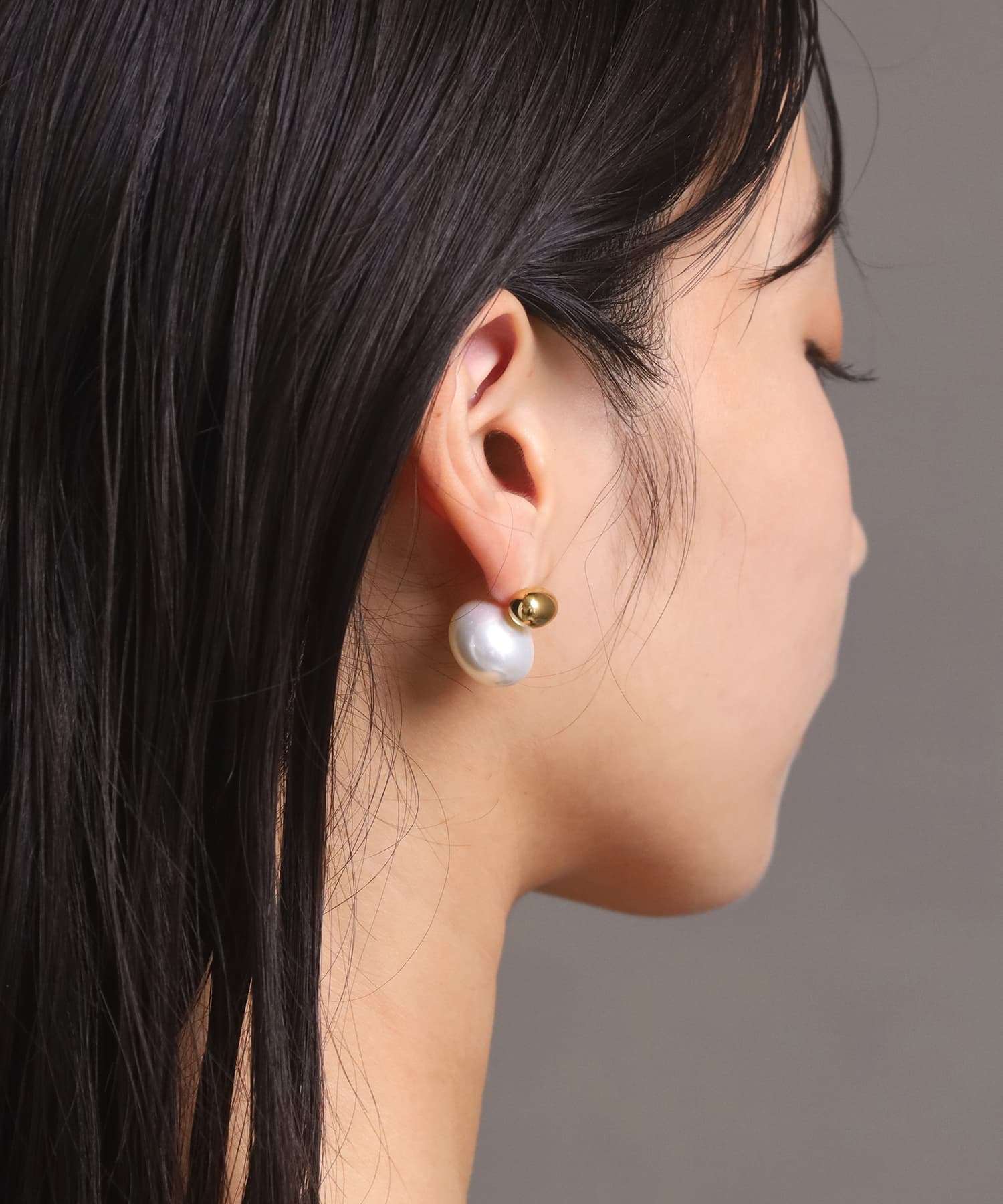 エルエイチエムイー LHME 【WEB限定】“MELLOW”プランプパールピアス/サージカルステンレス(金属アレルギー対応) (ゴールド) ゴールド