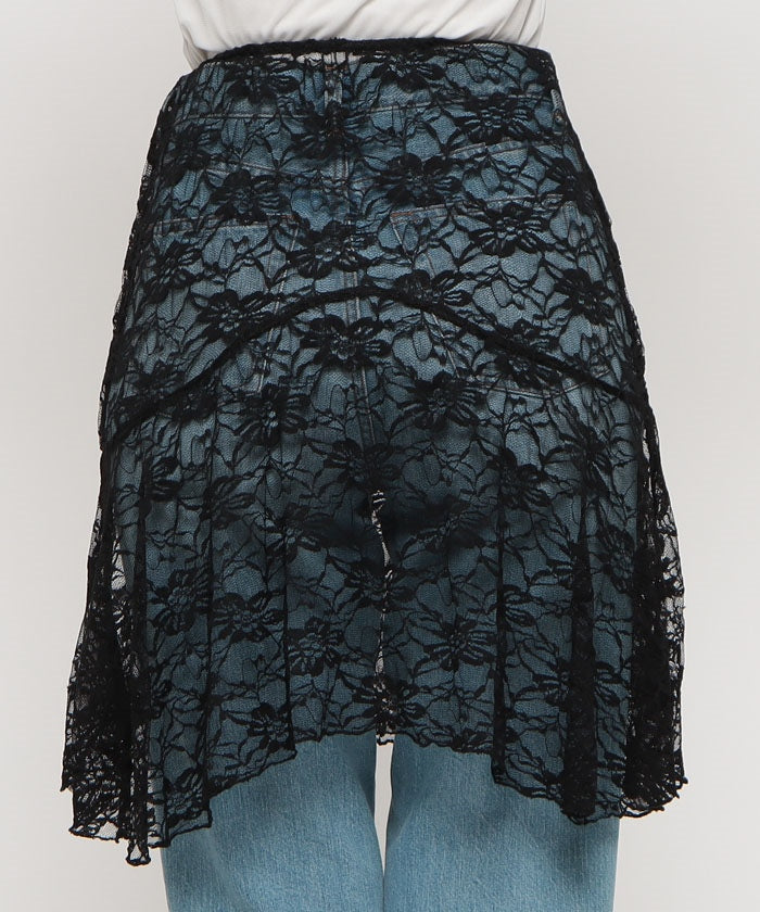 メゾンブリーズ MAISON BREEZE 【MAISON BREEZE】レースアシメレースレイヤードエプロンスカート SCCH565