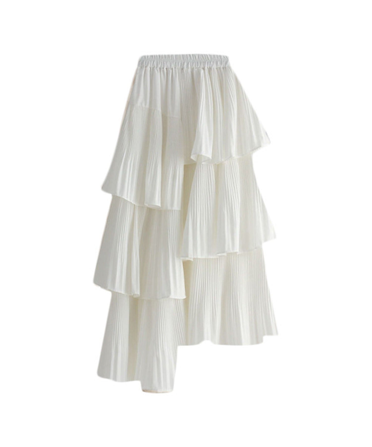 メゾンブリーズ MAISON BREEZE 【MAISON BREEZE】スカート ティアードスカート アシメ フリル ミディ丈 ウエストゴム レディース 韓国 SCCH483