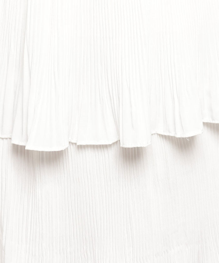 メゾンブリーズ MAISON BREEZE 【MAISON BREEZE】スカート ティアードスカート アシメ フリル ミディ丈 ウエストゴム レディース 韓国 SCCH483