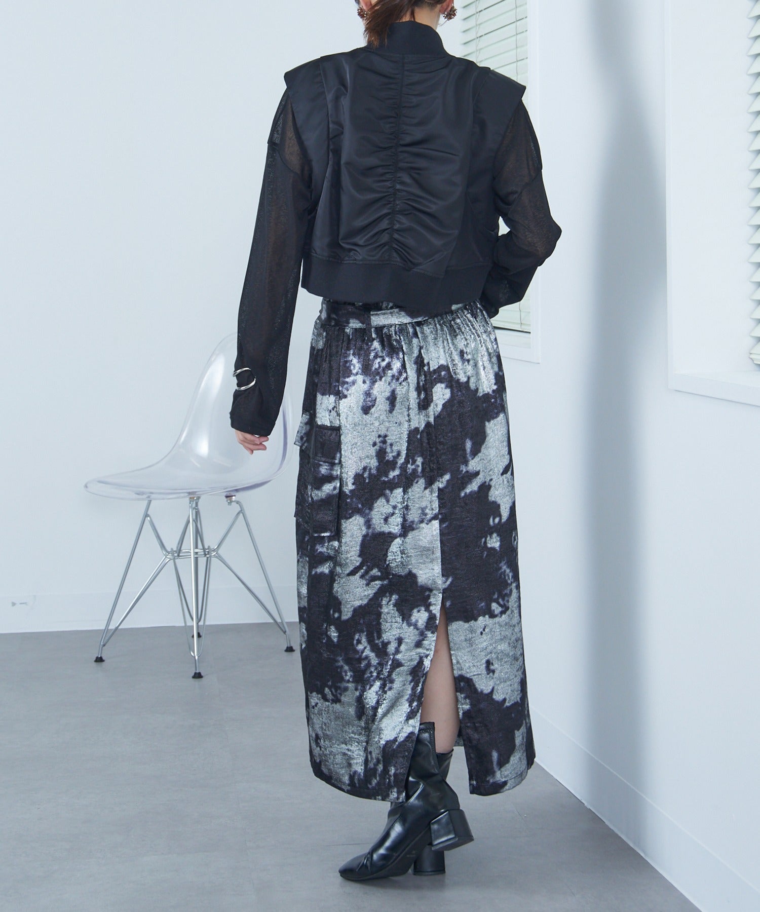Maison Breeze Reveur Gathered Cropped Jacket Vest Top Layered 214019 trc