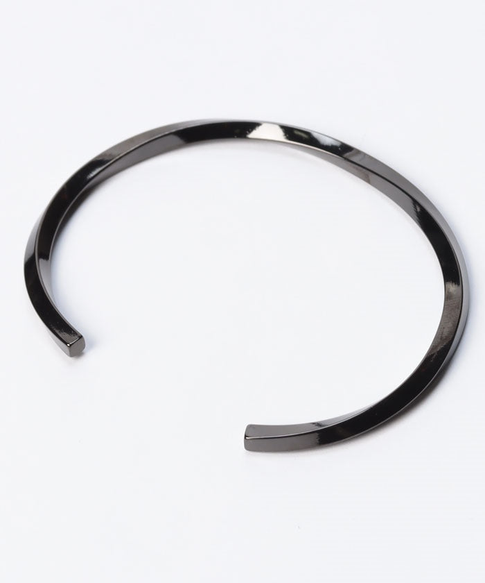 【SETUP7】メタル ツイストバングル アクセサリー シンプル メンズ 腕輪 KNF037 (ゴールド) ゴールド