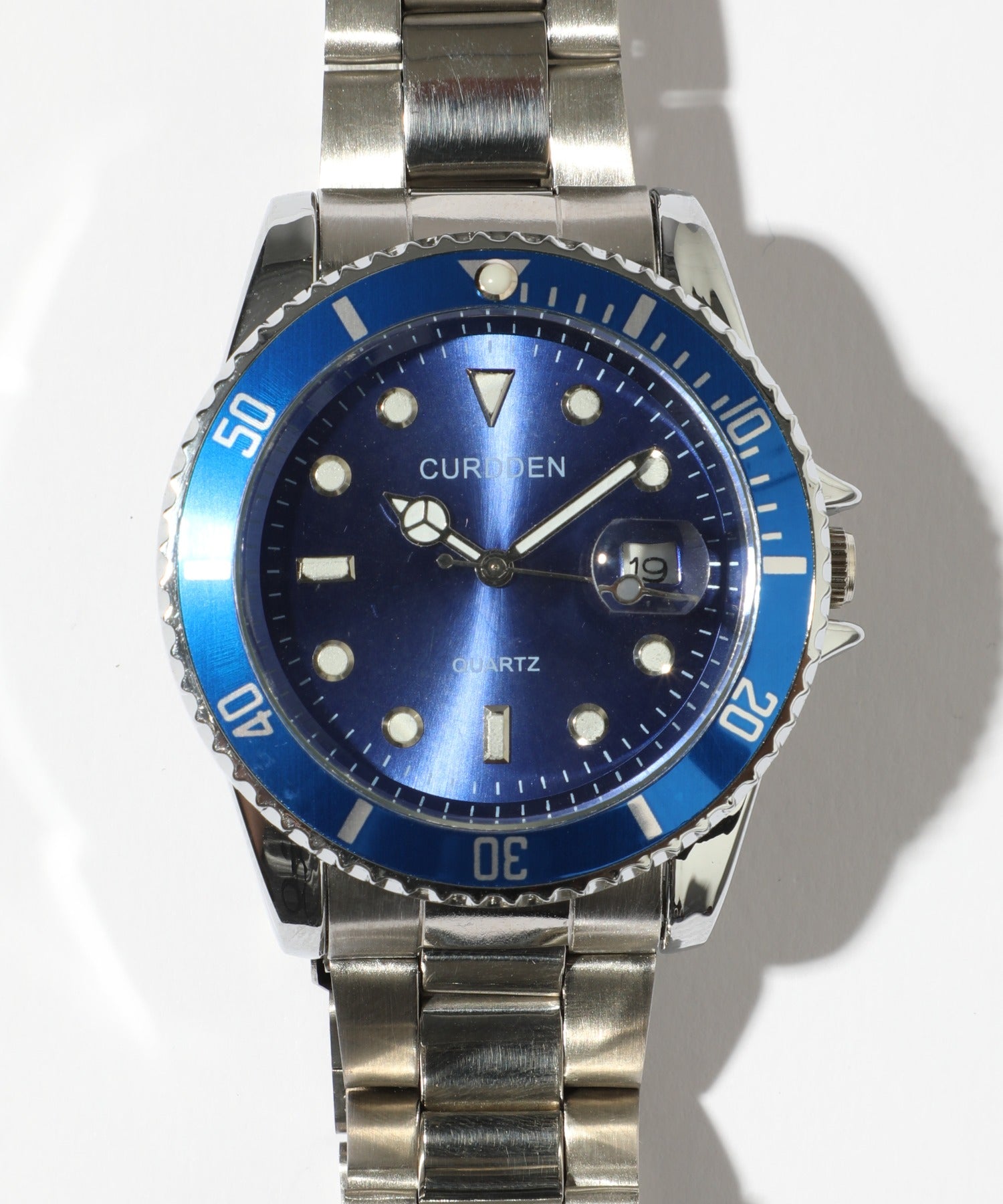 【SETUP7】シルバー×カラー配色アナログ時計 KNF030 (ブルー) ブルー