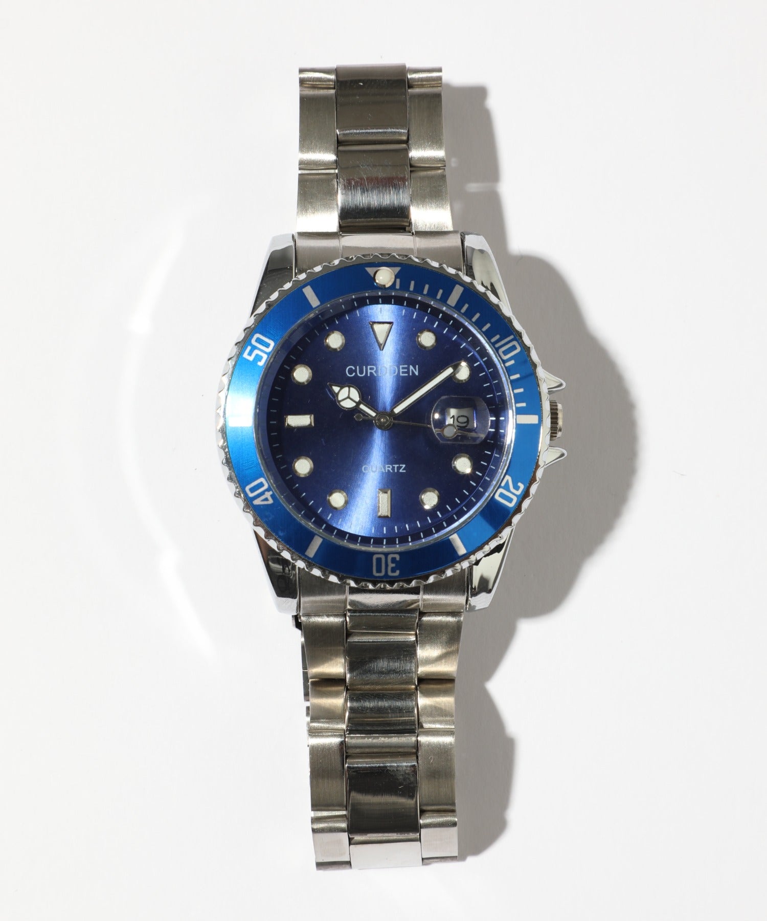 【SETUP7】シルバー×カラー配色アナログ時計 KNF030 (ブルー) ブルー