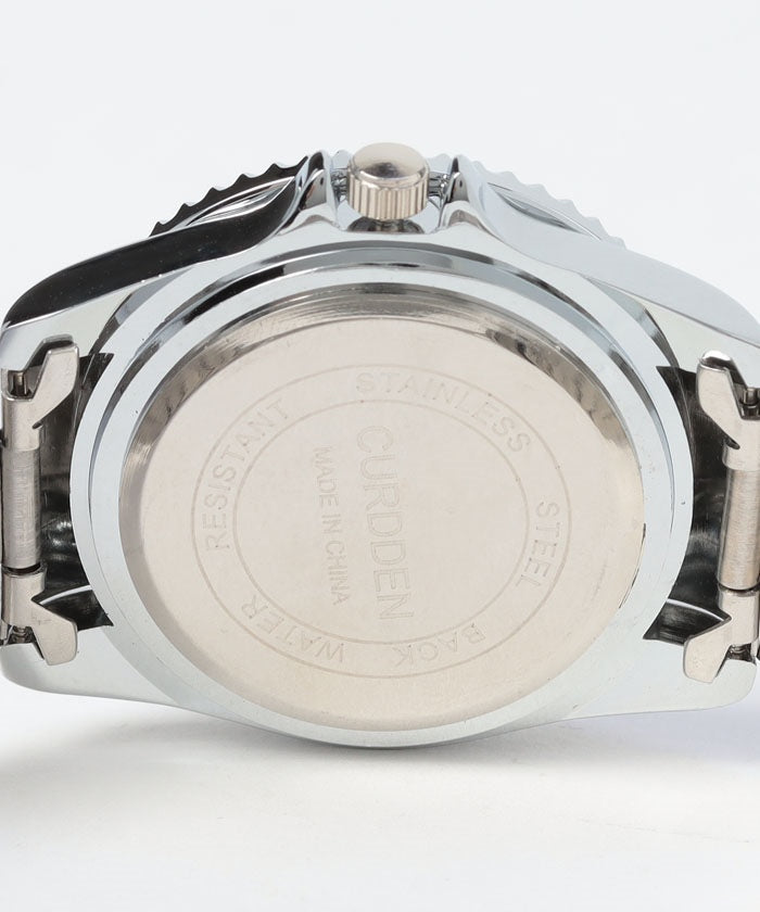 【SETUP7】シルバー×カラー配色アナログ時計 KNF030 (ブルー) ブルー