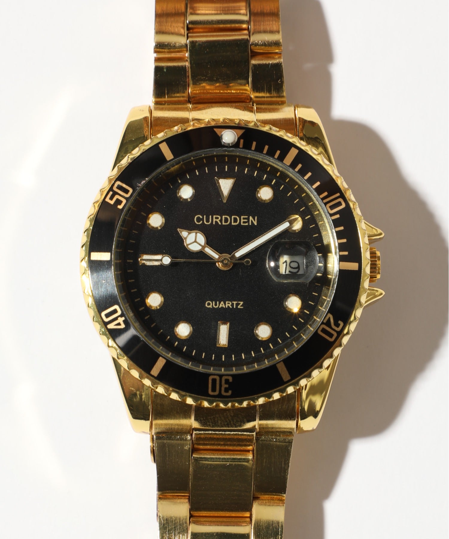 【SETUP7】シルバー×カラー配色アナログ時計 KNF030 (ゴールド) ゴールド