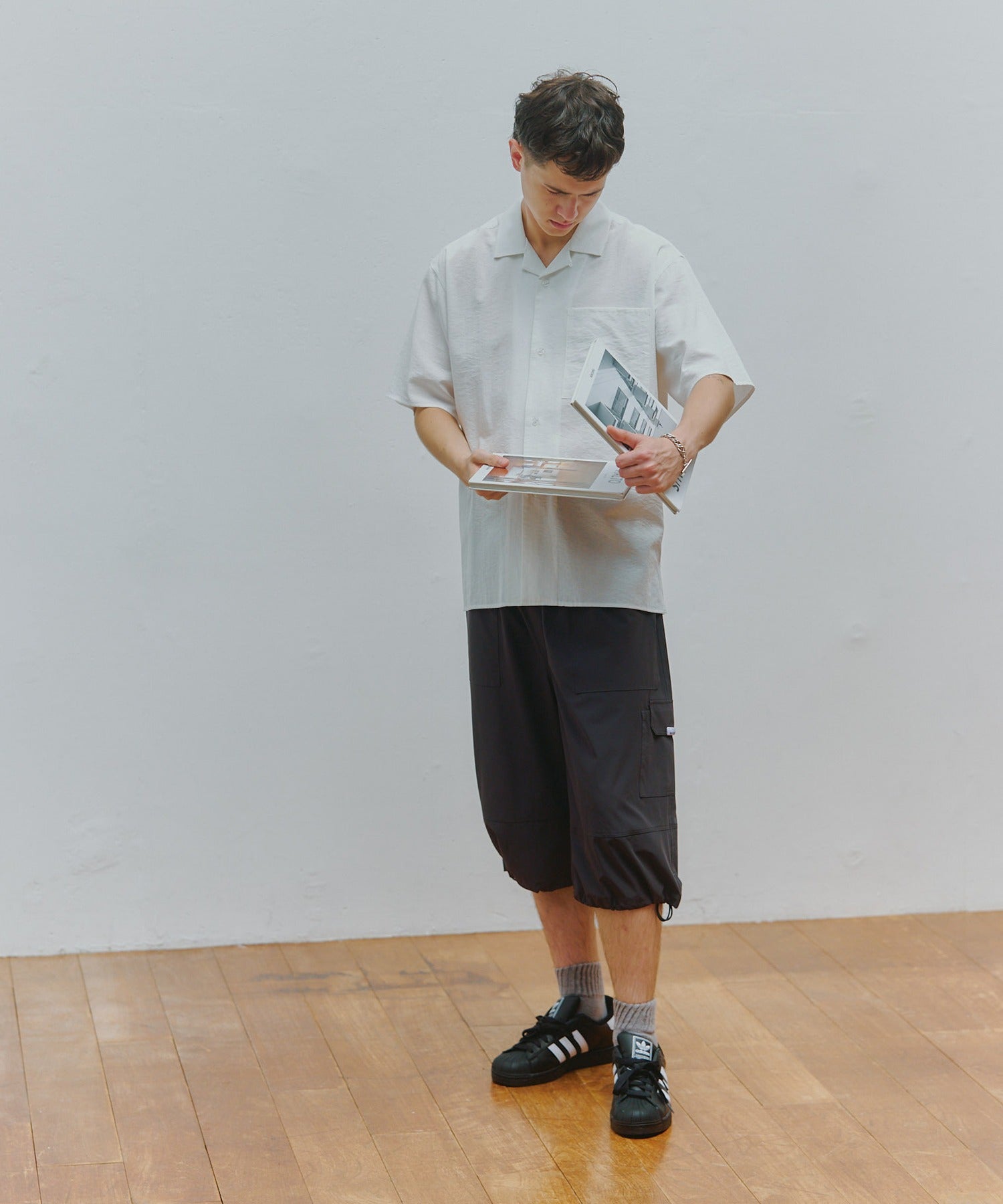 メゾンクラブ MAISON CLUB Open Collar Half Sleeve Shirt / 開襟ハーフスリーブシャツ (ホワイト) ホワイト