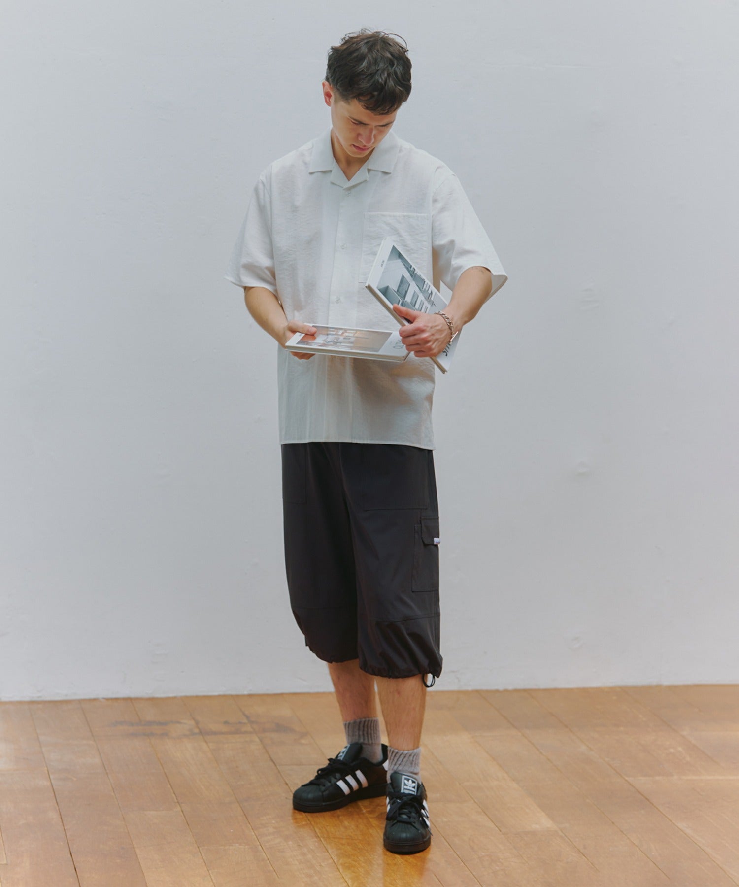 メゾンクラブ MAISON CLUB Open Collar Half Sleeve Shirt / 開襟ハーフスリーブシャツ (ホワイト) ホワイト