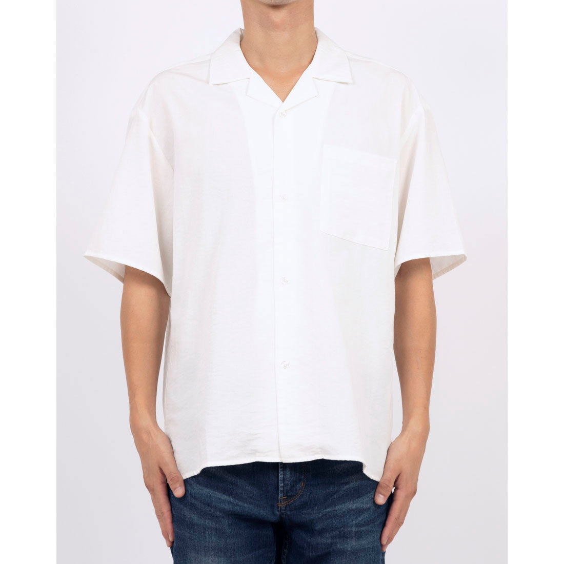 メゾンクラブ MAISON CLUB Open Collar Half Sleeve Shirt / 開襟ハーフスリーブシャツ (ホワイト) ホワイト