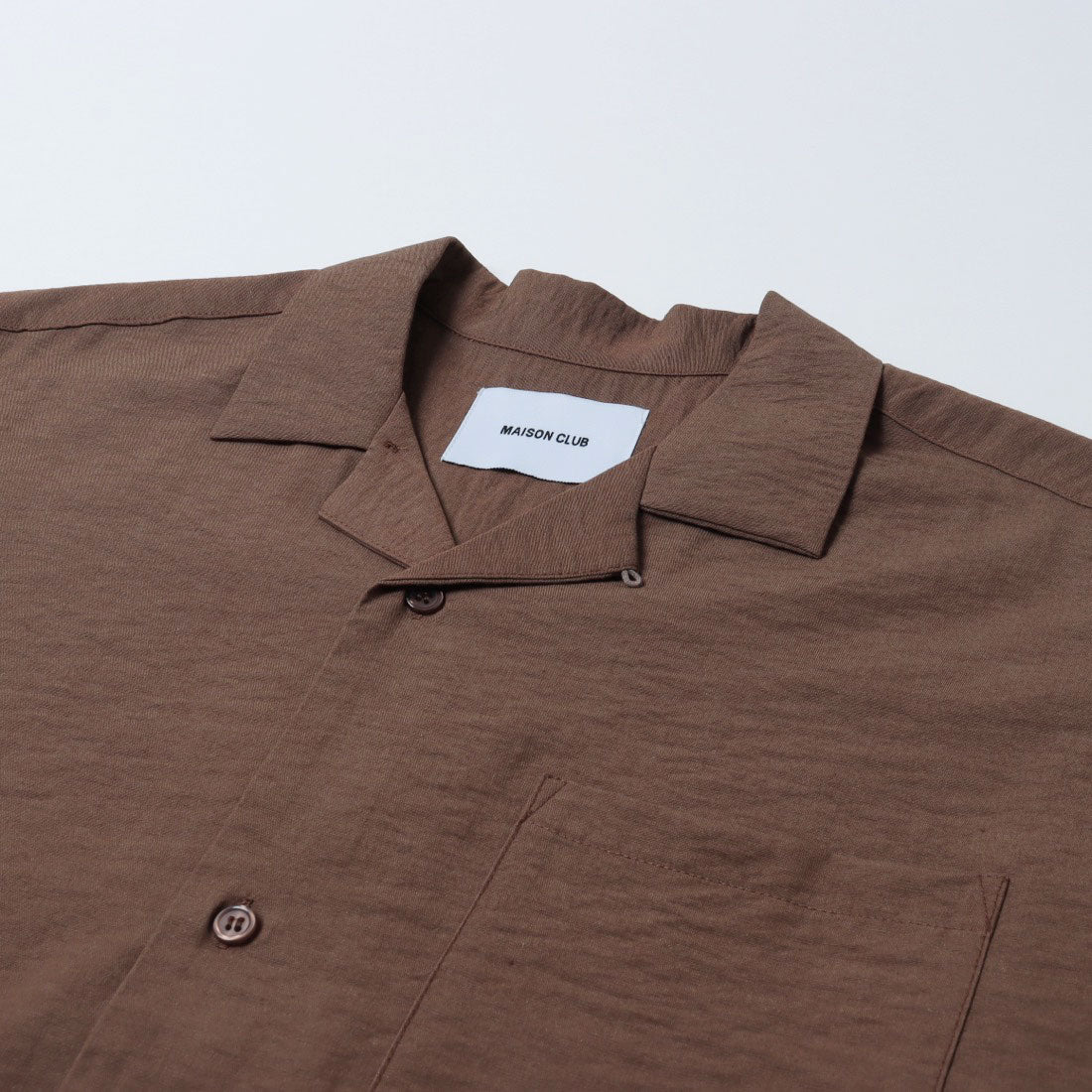 メゾンクラブ MAISON CLUB Open Collar Half Sleeve Shirt / 開襟ハーフスリーブシャツ (ホワイト) ホワイト