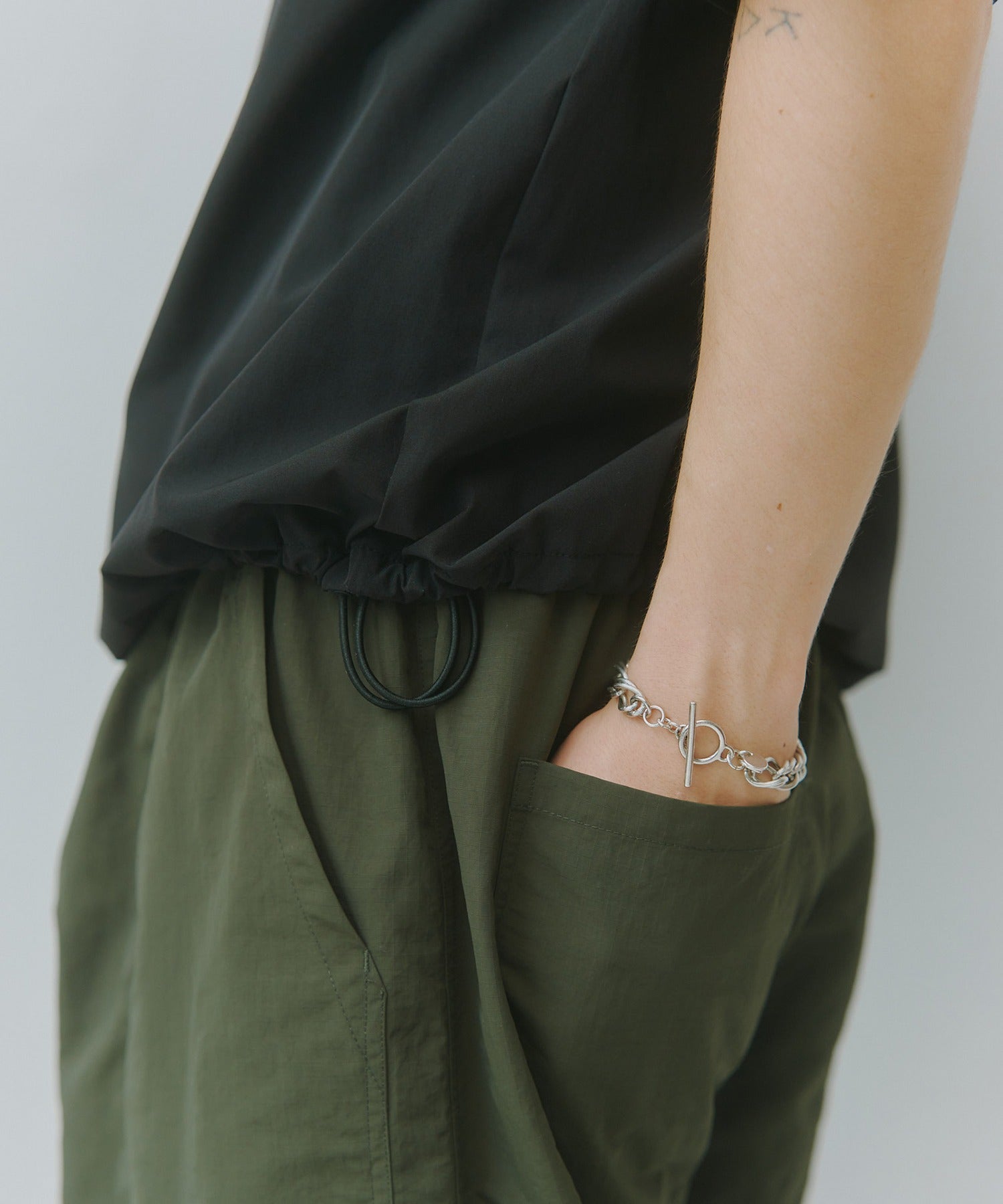 メゾンクラブ MAISON CLUB Tech Drawstring Tee / テックドロストTシャツ (ブラック) ブラック