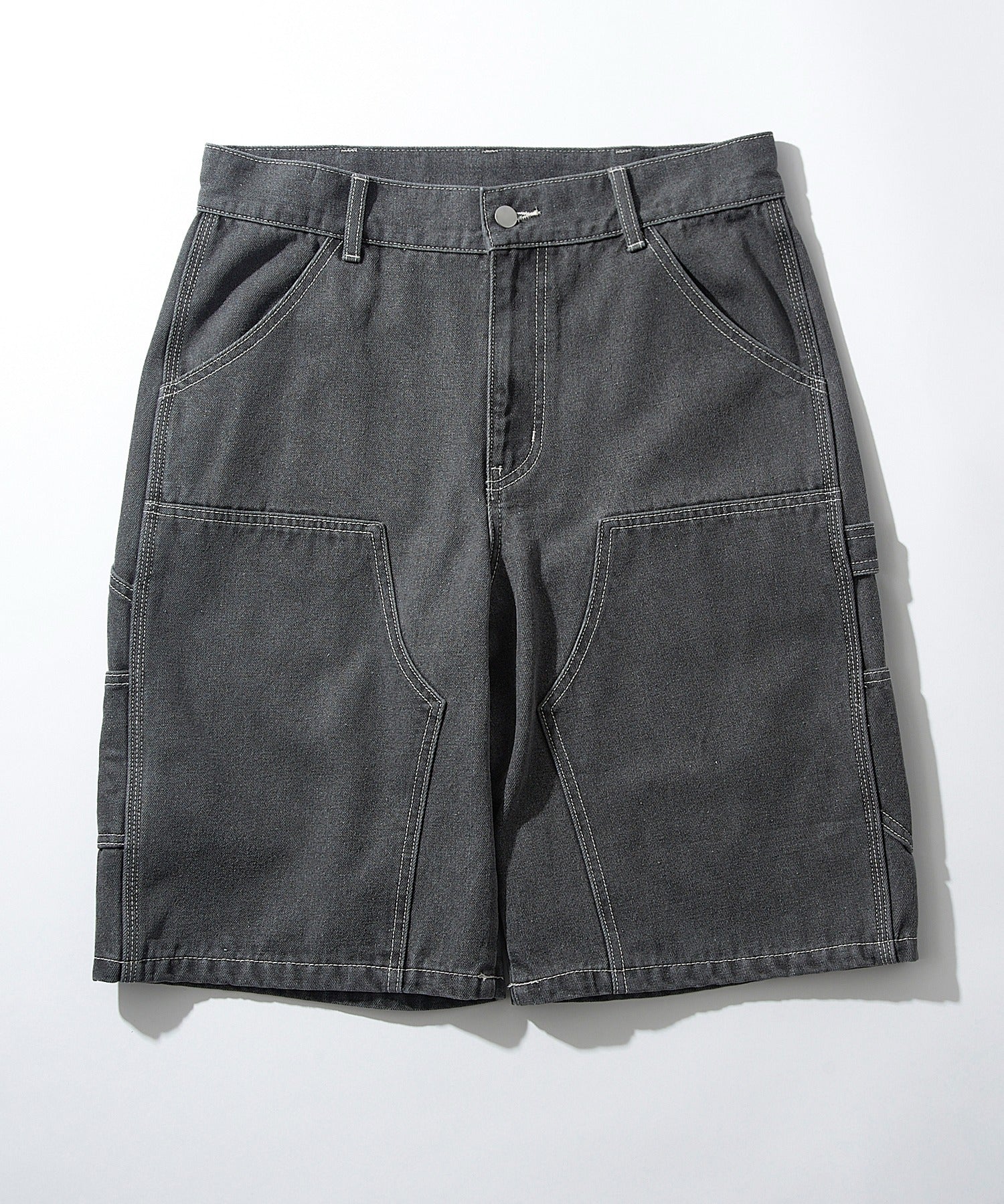 メゾンクラブ MAISON CLUB Double Knee Short Pants / デニムダブルニーショートパンツ ショーツ (グレー) グレー