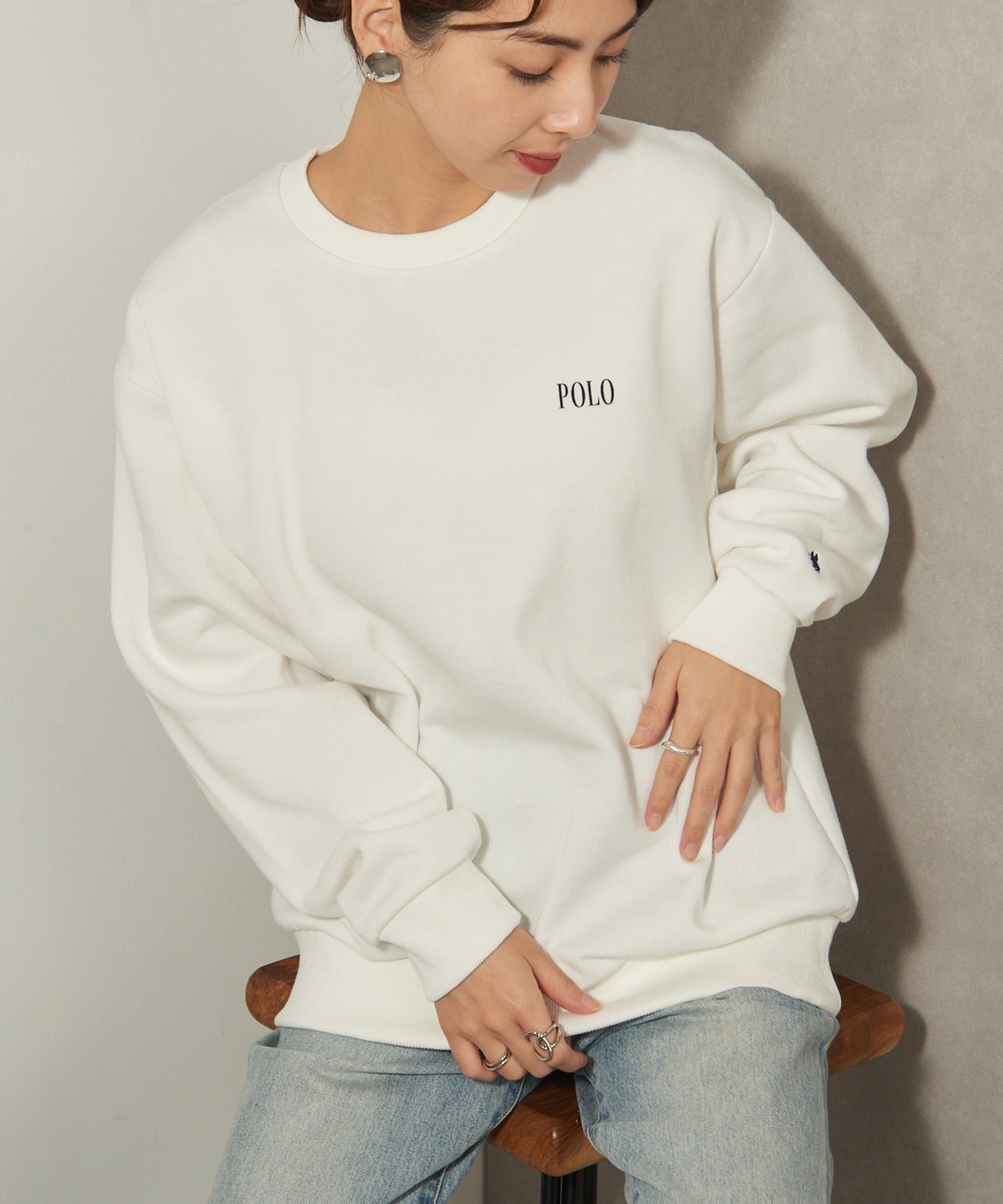 ポロ ビーシーエス POLO BCS ◎SETUP7別注商品◎【POLO BCS】トップス スウェット 長袖 トレーナー ロゴ ワンポイント 無地 オーバーサイズ クルーネック 袖リブ ユニセックス